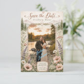 Rustikale Fryeburg Maine Bergfotografie Save The Date (Stehend Vorderseite)