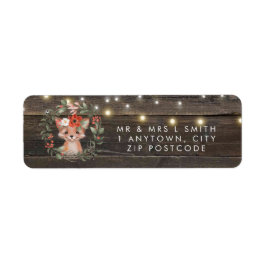 Rustikale Fuchs Baby Dusche Blumenmuster-Rücksende