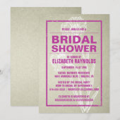 Rustikale Fuchsia Bridal Dusche Einladungen (Vorne/Hinten)