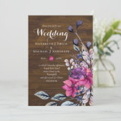 Rustikale Fuchsia Floral Woodland Wedding (Stehend Vorderseite)