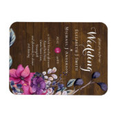 Rustikale Fuchsia Floral Woodland Wedding Magnet (Horizontal)