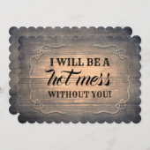 Rustikale Fun Bridesmaid / Vorschlag für eine Trau Einladung (Vorne/Hinten)