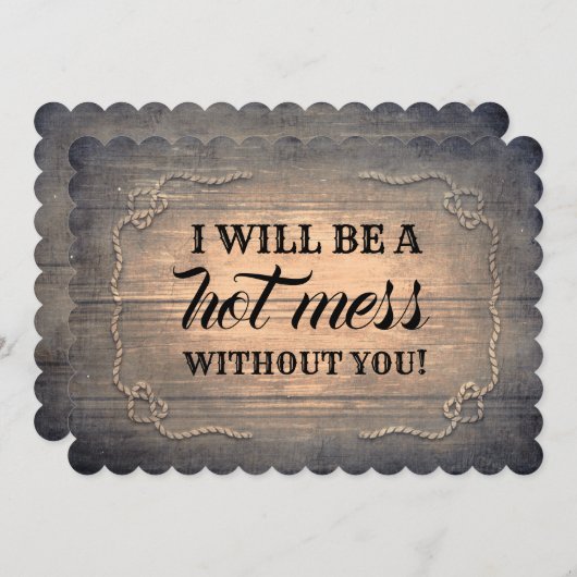 Rustikale Fun Bridesmaid / Vorschlag für eine Trau Einladung (Vorne/Hinten)