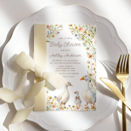 Rustikale Gänse Kinderdusche Einladung