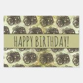 Rustikale Gänse Sprocket Steampunk auf Steinvorlag Geschenkpapier Set (Vorderseite 3)