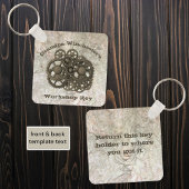 Rustikale Gänse Sprocket Steampunk auf Steinvorlag Schlüsselanhänger