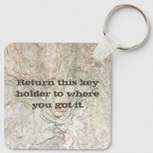 Rustikale Gänse Sprocket Steampunk auf Steinvorlag Schlüsselanhänger (Rückseite)