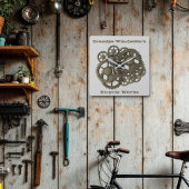 Rustikale Gänse Sprockets Steampunk Graue Vorlage Quadratische Wanduhr
