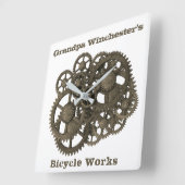 Rustikale Gänse Sprockets Steampunk-Vorlage Quadratische Wanduhr (Winkel)