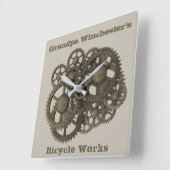 Rustikale Gänse Sprockets Steampunk-Vorlage Quadratische Wanduhr (Winkel)