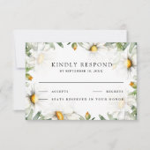 Rustikale Gänseblümchen Hochzeit RSVP Karte (Vorderseite)