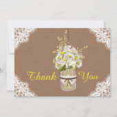 Rustikale Gänseblümchen-Spitze danken Ihnen Dankeskarte (Vorderseite)
