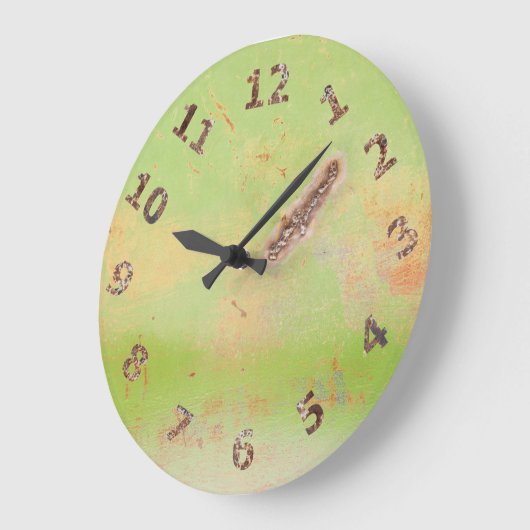 Rustikale Garage Werkstatt Green Metal Patina Weld Große Wanduhr (Winkel)