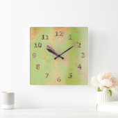 Rustikale Garage Werkstatt Green Metal Patina Weld Quadratische Wanduhr (Zuhause)