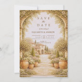 Rustikale Garten-Anwesen-Hochzeit Save The Date (Vorderseite)