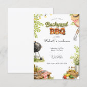 Rustikale Garten-BBQ-Party Einladung (Vorne/Hinten)
