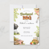 Rustikale Garten-BBQ-Party Einladung (Vorderseite)