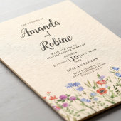 Rustikale Garten-Blumen-Wildblumen-Hochzeit Einladung