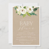 Rustikale Gartenblüten | Einladung der Babydusche (Vorderseite)