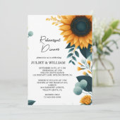 Rustikale Gartengrün Probe Abendessen Einladung (Stehend Vorderseite)