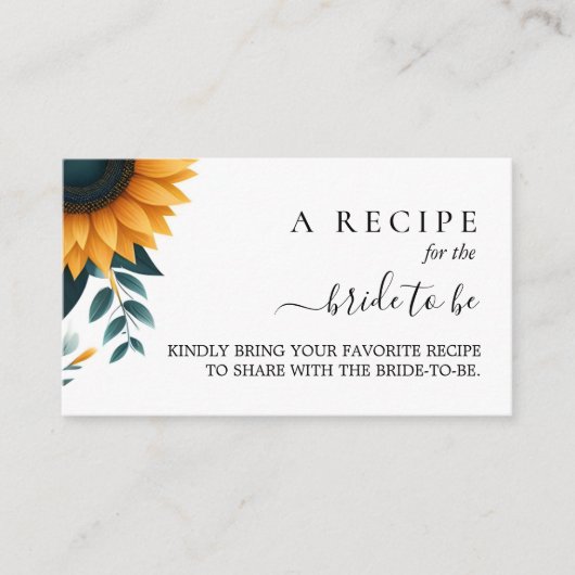 Rustikale Gartengrün Sonnenblumen Brautparty Begleitkarte (Vorderseite)