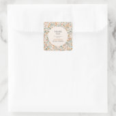 Rustikale Gartenhochzeitsblumen Danke Quadratischer Aufkleber (Tasche)