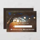 rustikale Gartenleuchten Hochzeitskarten im Freien RSVP Karte (Vorne/Hinten)