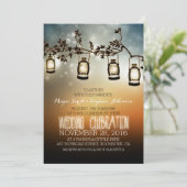 rustikale Gartenleuchten - Laternen Hochzeitseinla Einladung (Stehend Vorderseite)