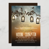 rustikale Gartenleuchten - Laternen Hochzeitseinla Einladung (Vorne/Hinten)