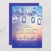 rustikale Gartenleuchten - Laternen Hochzeitseinla Einladung (Vorne/Hinten)