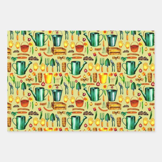 Rustikale Gartenwerkzeuge Blume Geschenkpapier Set (Vorderseite)