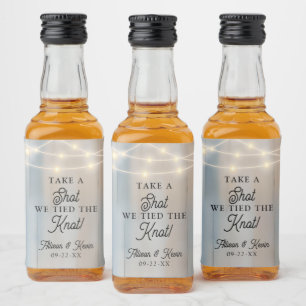 Rustikale Gastgeschenk Hochzeit a Schuss wir den K Alkoholflaschenetikett