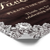 Rustikale Gastgeschenk Hochzeit aus Holz rot Rosa Poster (Ecke)