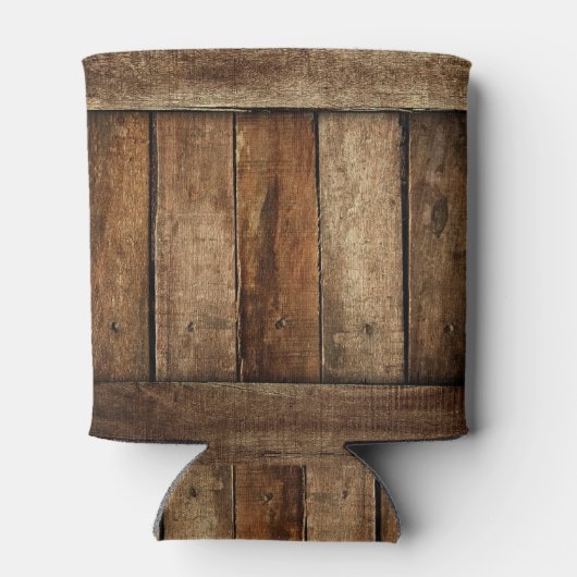 Rustikale Gastgeschenk Hochzeit aus Holz und Spitz Dosenkühler (Rückseite)