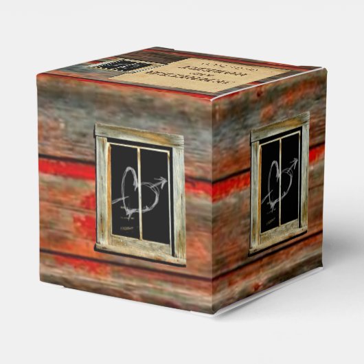 Rustikale Gastgeschenk Hochzeit aus Stallholz Geschenkschachtel (Rückseite)