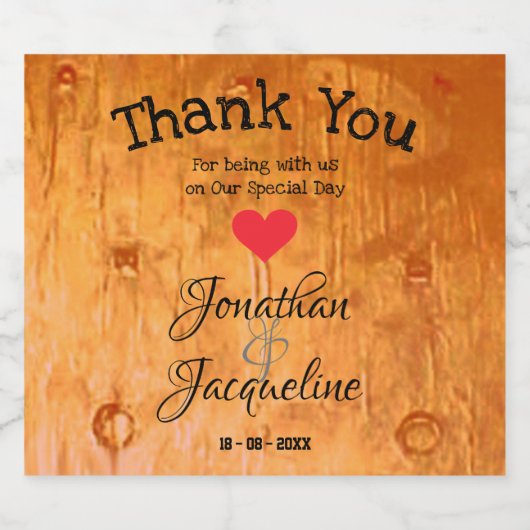 Rustikale Gastgeschenk Hochzeit Braut und Bräuche Schaumweinetikett (Einzelnes Label)