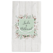 Rustikale Gastgeschenk Hochzeit der Baumwolle- und Kleine Geschenktüte (Vorderseite)