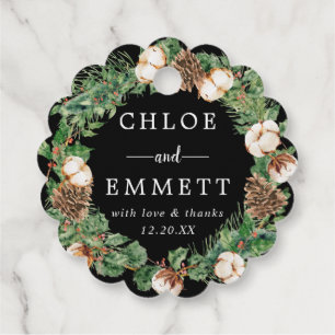 Rustikale Gastgeschenk Hochzeit des botanischen Kr Geschenkanhänger