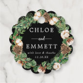 Rustikale Gastgeschenk Hochzeit des botanischen Kr Geschenkanhänger (Rückseite)