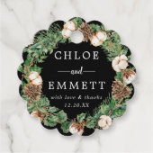 Rustikale Gastgeschenk Hochzeit des botanischen Kr Geschenkanhänger (Vorderseite)