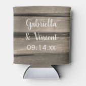 Rustikale Gastgeschenk Hochzeit Dosenkühler (Vorderseite)