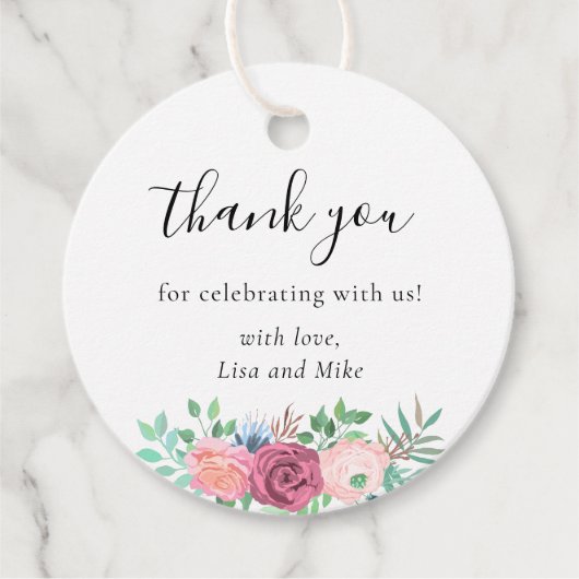 Rustikale Gastgeschenk Hochzeit Geschenkanhänger (Vorderseite)