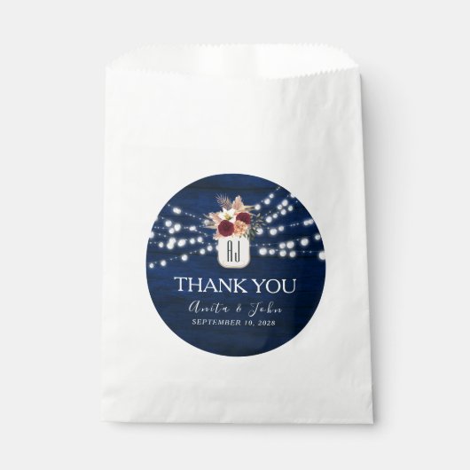 Rustikale Gastgeschenk Hochzeit Geschenktütchen (Vorderseite)