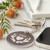 Rustikale Gastgeschenk Hochzeit Hirsche auf der Vo Schlüsselanhänger (Vorderseite rechts)