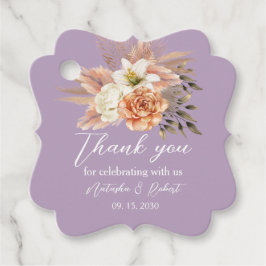 Rustikale Gastgeschenk Hochzeit Peach Floral Geschenkanhänger
