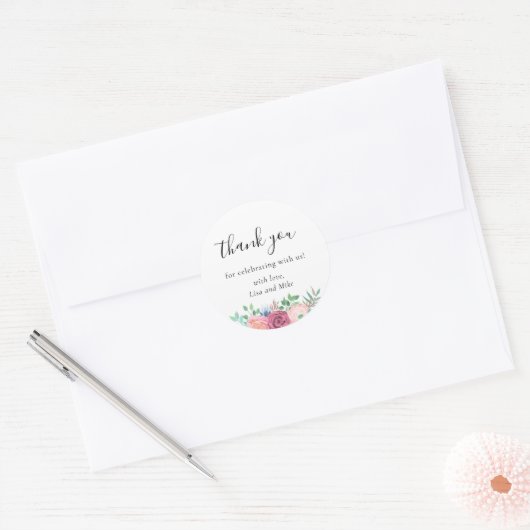 Rustikale Gastgeschenk Hochzeit Runder Aufkleber (Umschlag)