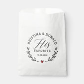 Rustikale Gastgeschenk Hochzeit Seine Lieblings-Li Geschenktütchen (Vorderseite)