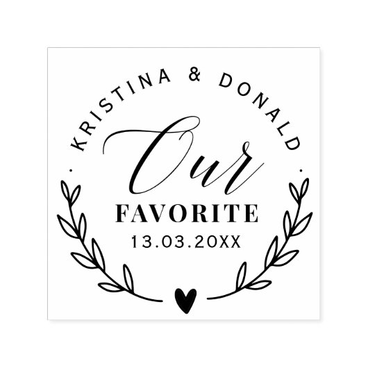 Rustikale Gastgeschenk Hochzeit Unsere Lieblings-S Permastempel (Design)