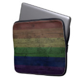 Rustikale Gay Pride-Rainbow-Flagge Laptopschutzhülle (Vorderseite Links)