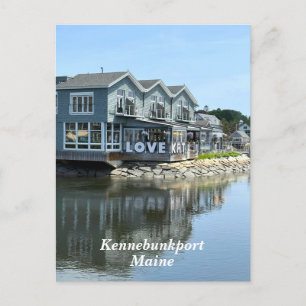 Rustikale Gebäude am Ufer des Kennebunkport Maine Feiertagspostkarte